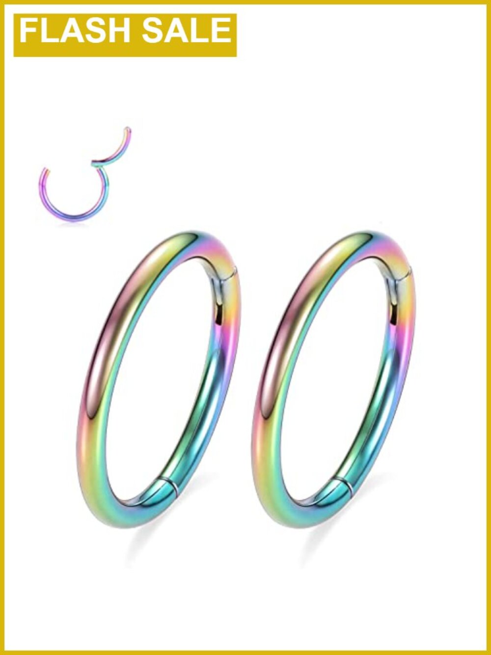 Titanium Hinged Nose Rings Hoop 20G 7mm Hypoallergenic Clicker